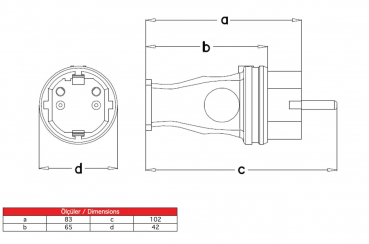 Schutzkontakt Gummistecker IP44 in Orange